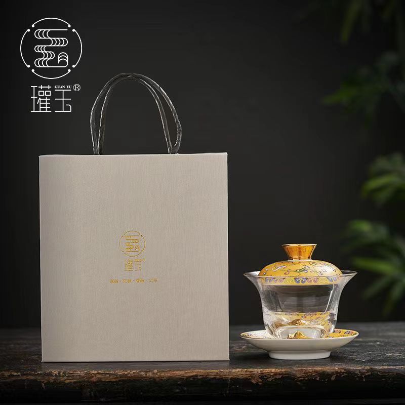 【汀和大福】瓘玉琺瑯彩玻璃蓋碗
