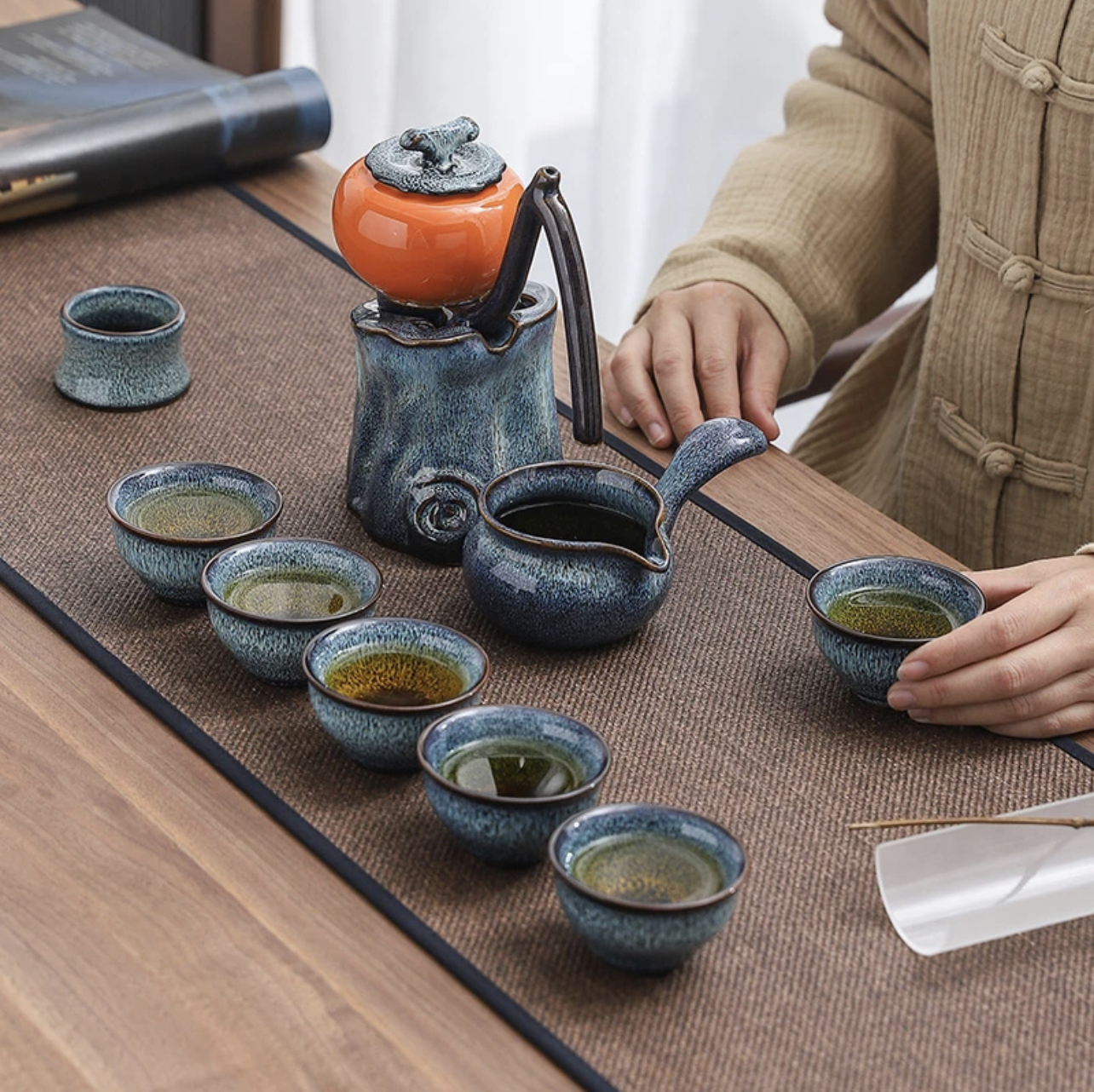 【汀和大福】時來運轉/柿事如意靈芝自動茶具