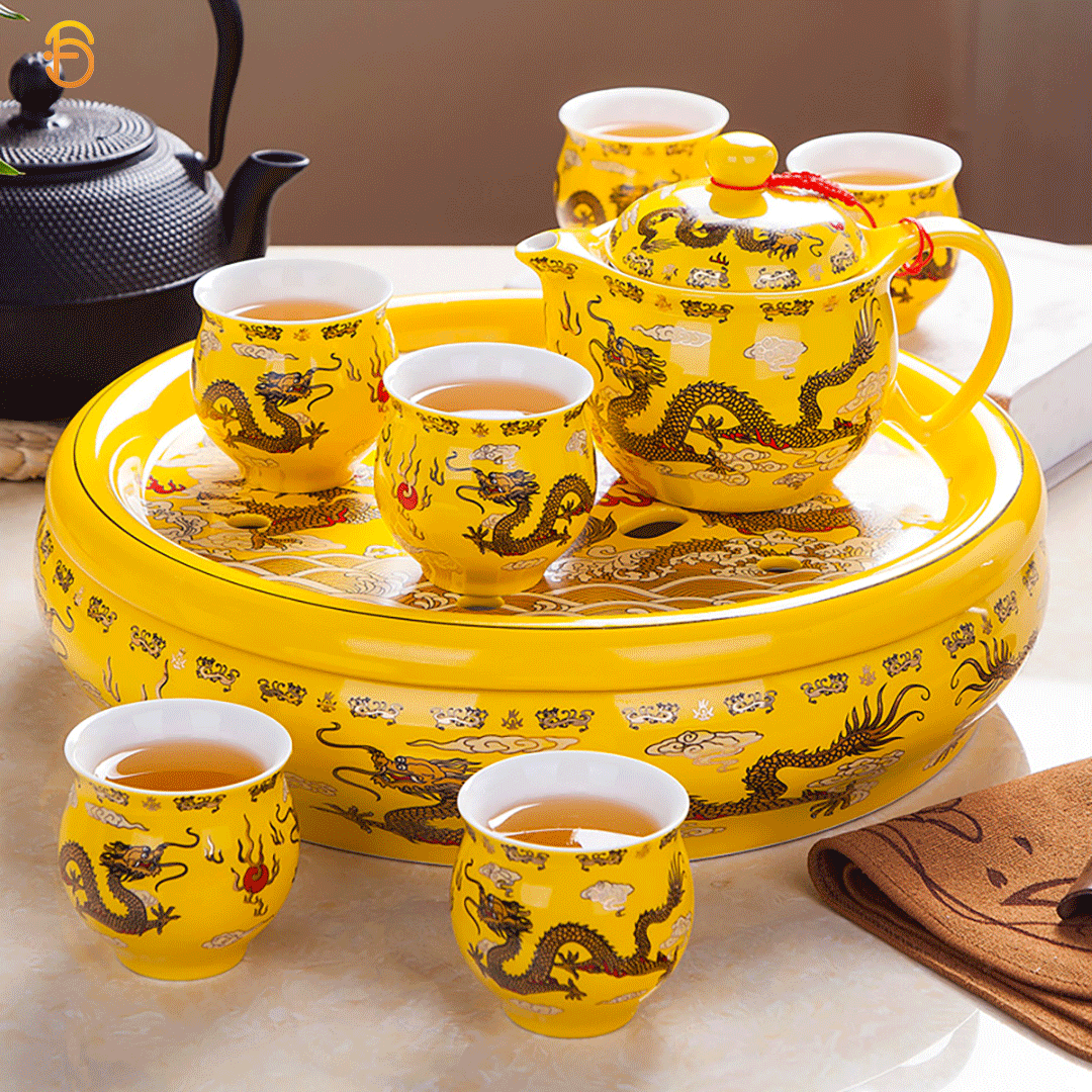 【汀和大福】【大師佳作 可收藏升值】黃雲中華龍茶具套裝，喝好茶當然要用好茶具
