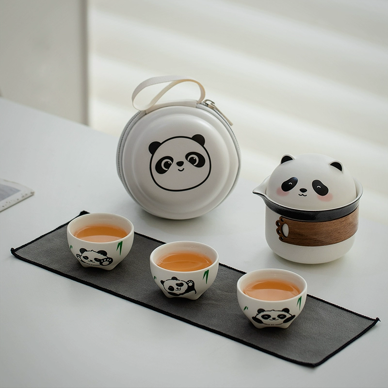 【汀和大福】熊貓旅行茶具便攜式一壺三杯 【汀和大福】熊貓旅行茶具便攜式一壺三杯