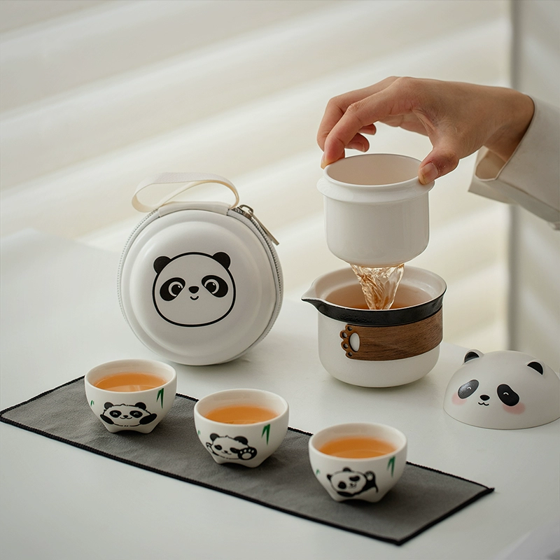 【汀和大福】熊貓旅行茶具便攜式一壺三杯 【汀和大福】熊貓旅行茶具便攜式一壺三杯